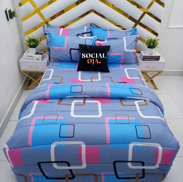 Block-Chain Flat Bedsheet
