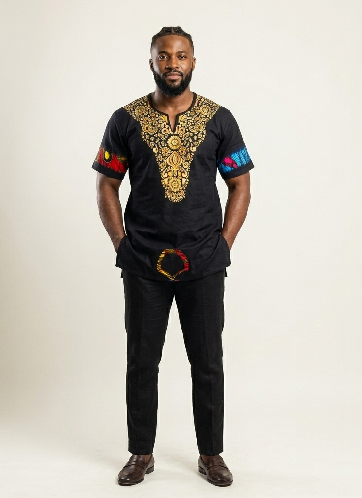 Dashiki Shirt or Dress - African print top - Unisex - Image 2