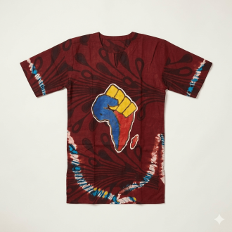Dashiki Shirt / Dashiki Dress - African print top – Unisex - Red background