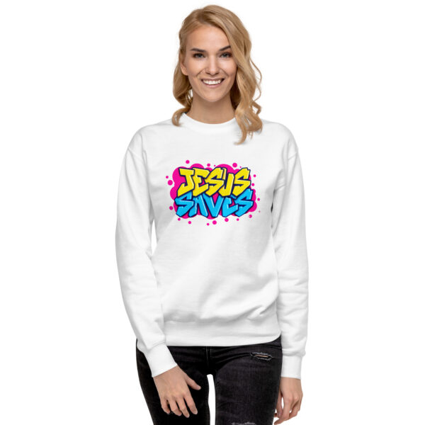 Jesus Saves Unisex Premium Sweatshirt - Image 2