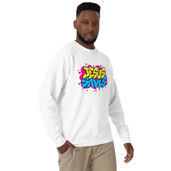 Jesus Saves Unisex Premium Sweatshirt - Image 3