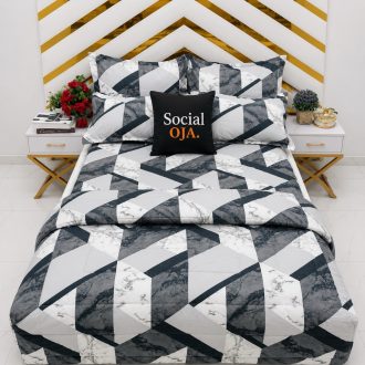Black Shadow Stroke Flat Bedsheet King size and Superking Size