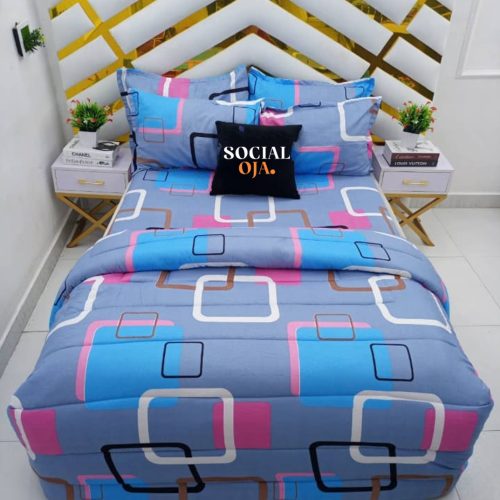 Block-Chain Flat Bedsheet and Pillowcase