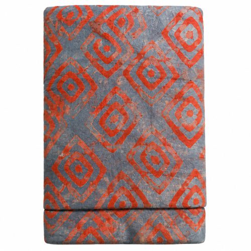 Diamond Adire Fabric – 100% Cotton Hand-Dyed African Textile, Burgundy Grey Abstract Tie Dye Cloth (5 Yards)