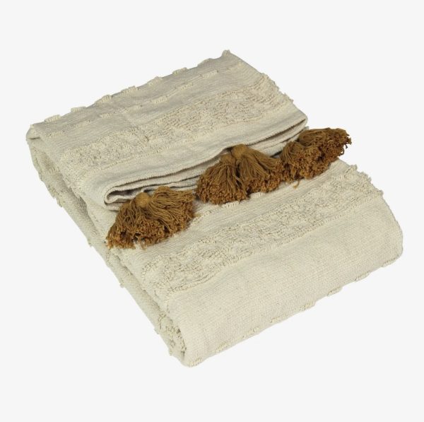 Boho Cotton Tufted Throw | Ochre