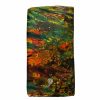Green Multi Colour Adire Fabric – 100% Cotton Hand-Dyed African Textile, Green Orange Abstract Tie Dye Cloth (5 Yards)
