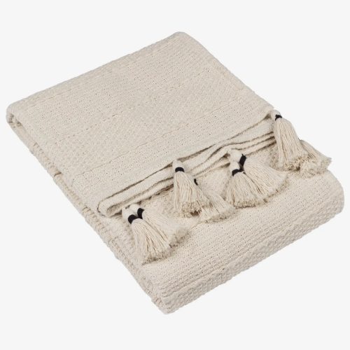 Caliche Woven Tasselled Throw Natural