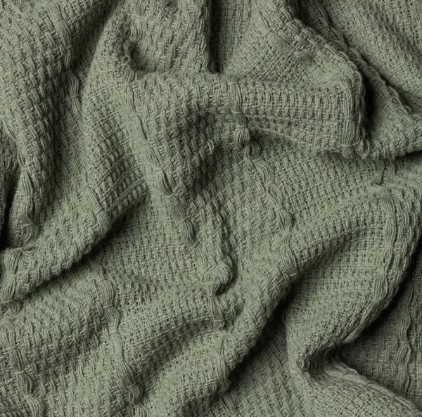 Caliche Woven Tasselled Throw Khaki