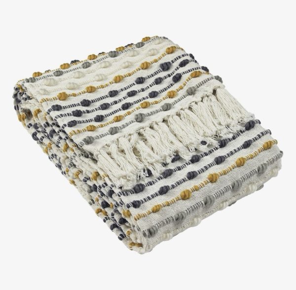 Dhadit Stripe Throw Ochre